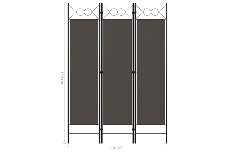 3-Panels Rumdeler 120x180 cm Antracitgrå - Skærmvæg - Rumdelere