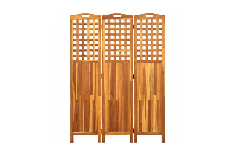 3-panels rumdeler 121x2x170 cm massivt akacietræ - Brun - Boligtilbehør - Rumdelere - Skærmvæg