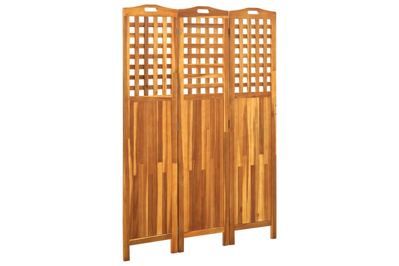 3-panels rumdeler 121x2x170 cm massivt akacietræ - Brun - Boligtilbehør - Rumdelere - Skærmvæg