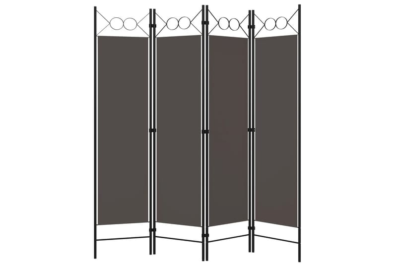 4-Panels Rumdeler 160x180 cm Antracitgrå - Boligtilbehør - Rumdelere - Skærmvæg