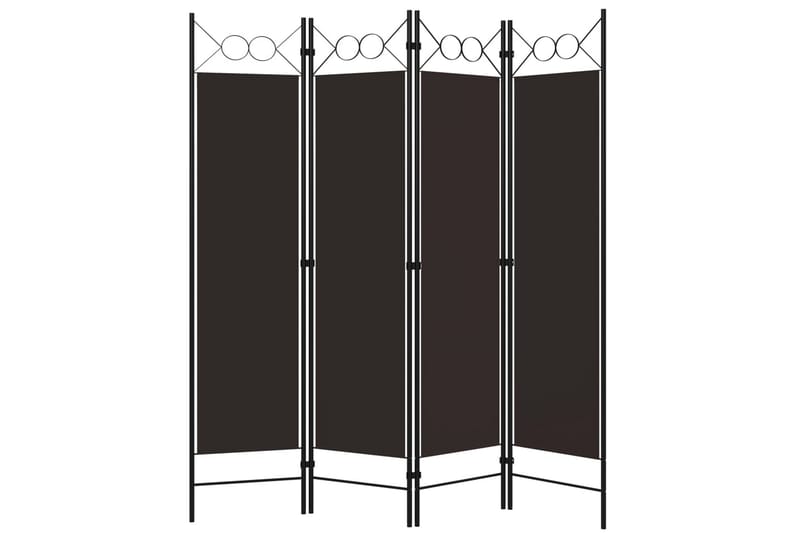 4-Panels Rumdeler 160x180 cm Brun - Boligtilbehør - Rumdelere - Skærmvæg