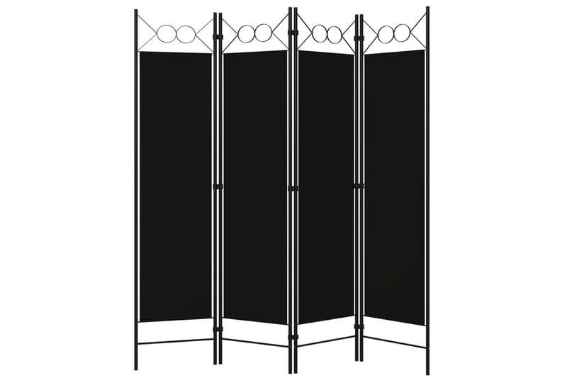 4-Panels Rumdeler 160x180 cm Sort - Boligtilbehør - Rumdelere - Skærmvæg