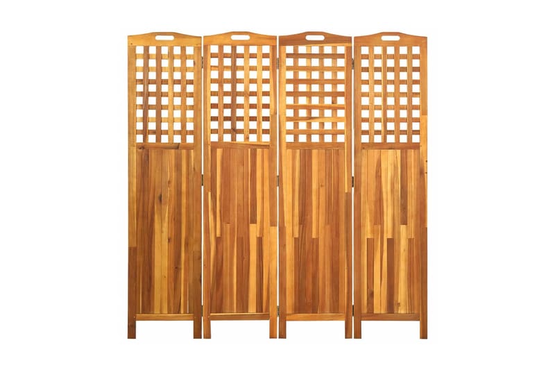 4-panels rumdeler 161x2x170 cm massivt akacietræ - Brun - Rumdelere - Skærmvæg