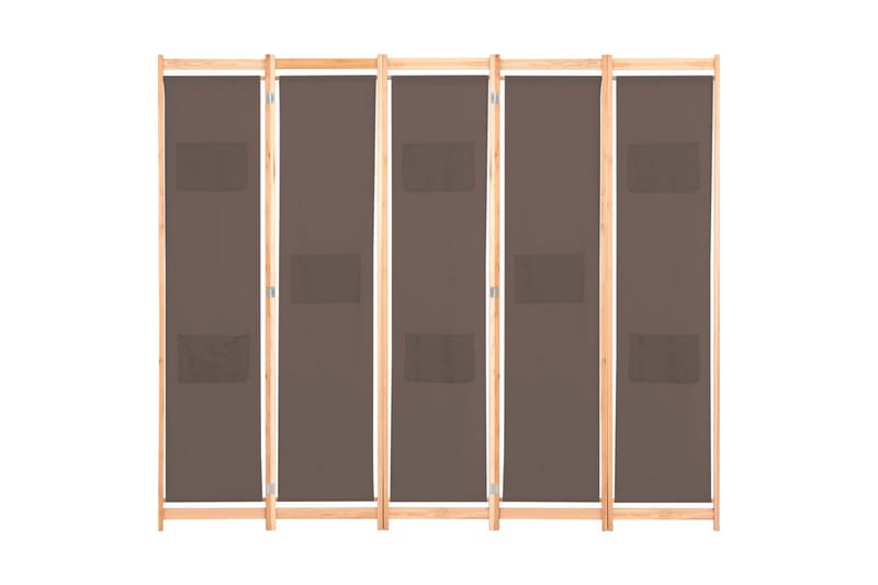 5-Panels Rumdeler 200 X 170 X 4 Cm Stof Brun - Brun - Boligtilbehør - Rumdelere - Skærmvæg