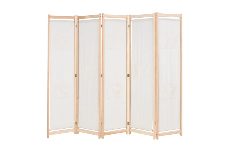 5-Panels Rumdeler 200 X 170 X 4 Cm Stof Cremefarvet - Creme - Boligtilbehør - Rumdelere - Skærmvæg
