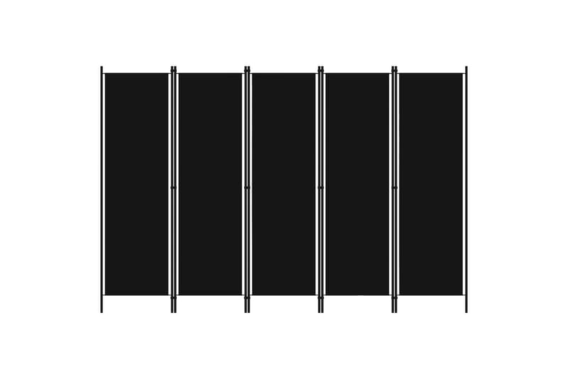 5-Panels Rumdeler 250 x 180 cm Sort - Boligtilbehør - Rumdelere - Skærmvæg