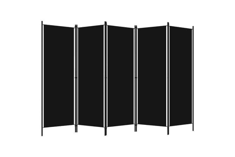 5-Panels Rumdeler 250 x 180 cm Sort - Boligtilbehør - Rumdelere - Skærmvæg