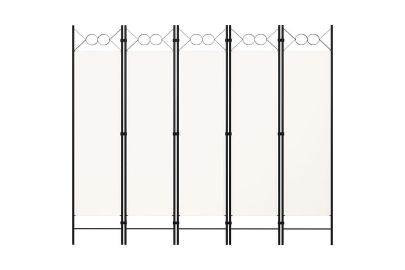 5-Panels Rumdeler 200x180 cm Hvid - Rumdelere - Skærmvæg