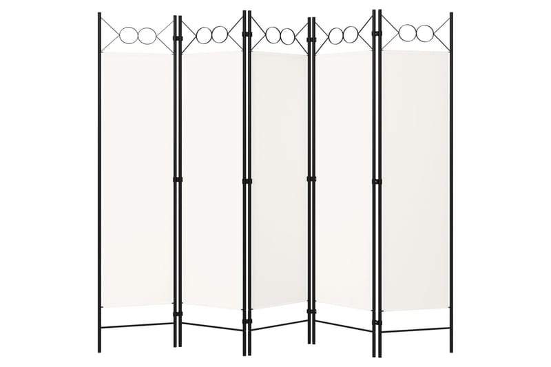 5-Panels Rumdeler 200x180 cm Hvid - Boligtilbehør - Rumdelere - Skærmvæg