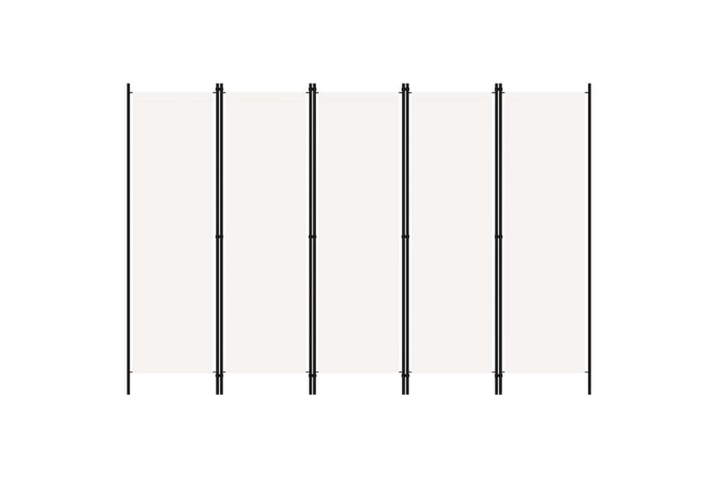 5-Panels Rumdeler 250 x 180 cm Hvid - Skærmvæg - Rumdelere