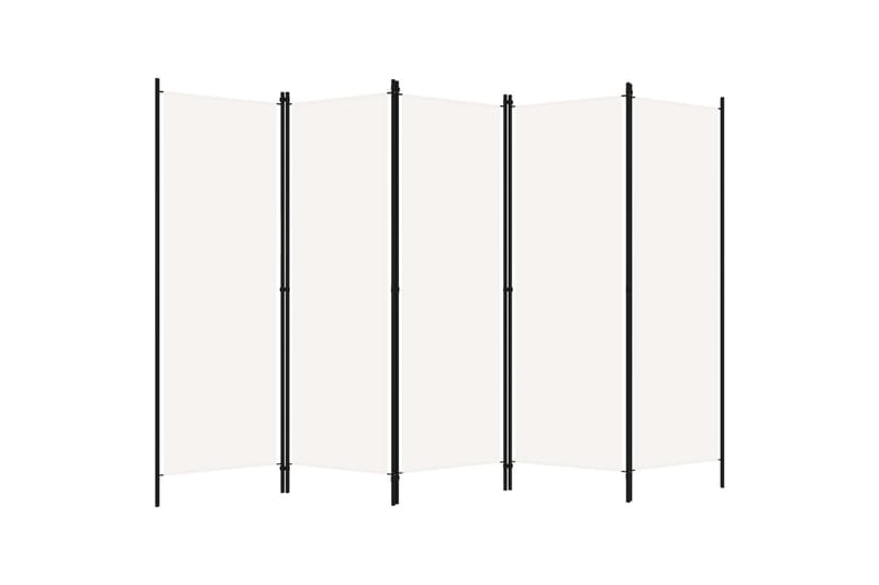 5-Panels Rumdeler 250 x 180 cm Hvid - Boligtilbehør - Rumdelere - Skærmvæg