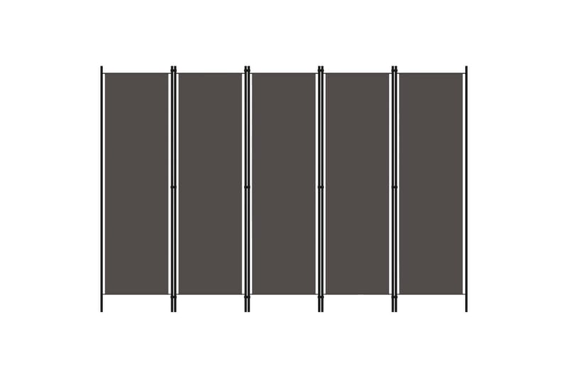 5-Panels Rumdeler 250 x 180 cm Antracitgrå - Boligtilbehør - Rumdelere - Skærmvæg