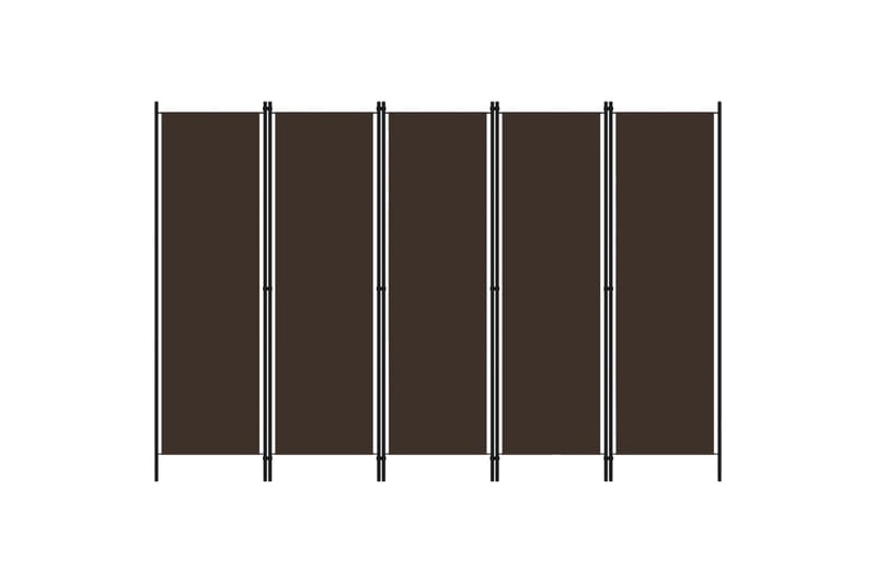 5-Panels Rumdeler 250 x 180 cm Brun - Boligtilbehør - Rumdelere - Skærmvæg