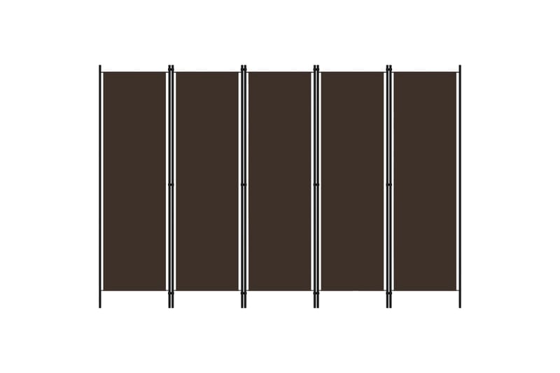 5-Panels Rumdeler 250 x 180 cm Brun - Skærmvæg - Rumdelere
