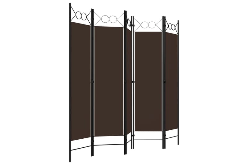 5-Panels Rumdeler 200x180 cm Brun - Boligtilbehør - Rumdelere - Skærmvæg