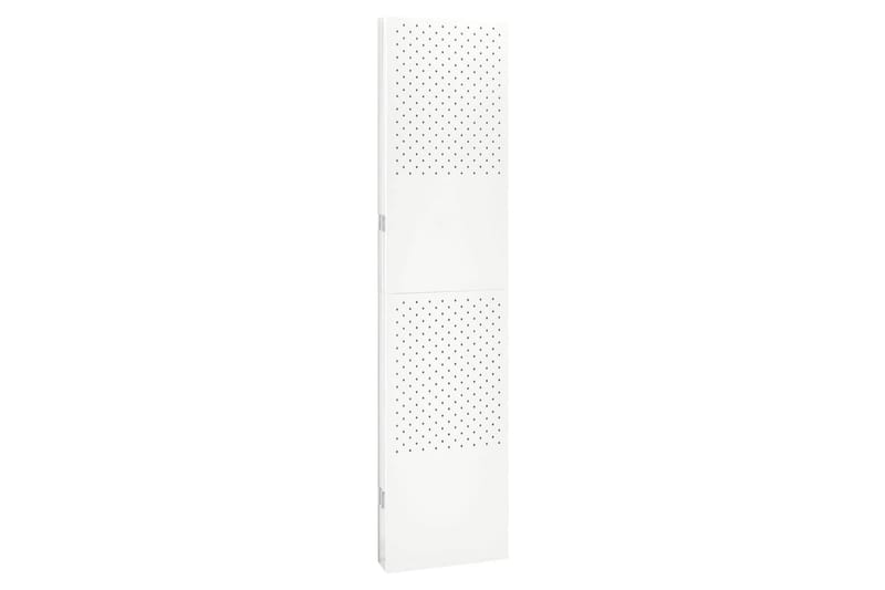5-panels rumdeler 200x180 cm stål hvid - Hvid - Foldeskærm - Rumdelere