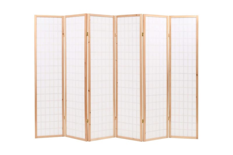 6-Panels Rumdeler Japansk Stil 240 X 170 Cm Natur - Brun - Skærmvæg - Rumdelere
