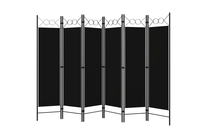 6-Panels Rumdeler 240x180 cm Sort - Boligtilbehør - Rumdelere - Skærmvæg