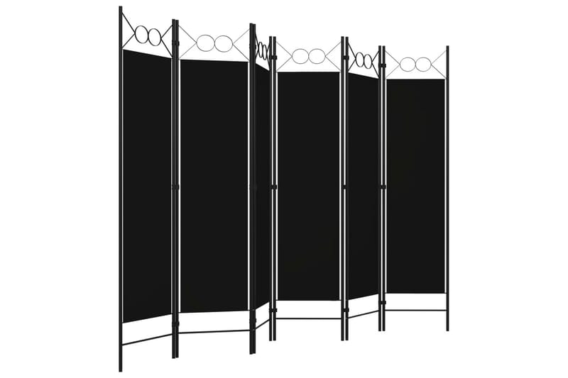 6-Panels Rumdeler 240x180 cm Sort - Boligtilbehør - Rumdelere - Skærmvæg