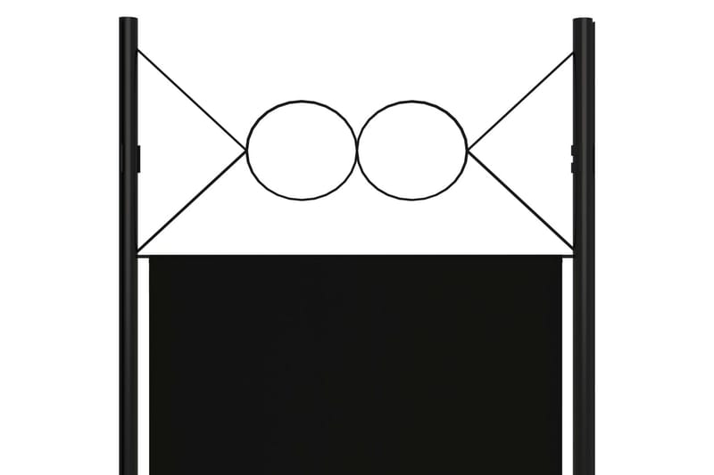 6-Panels Rumdeler 240x180 cm Sort - Skærmvæg - Rumdelere