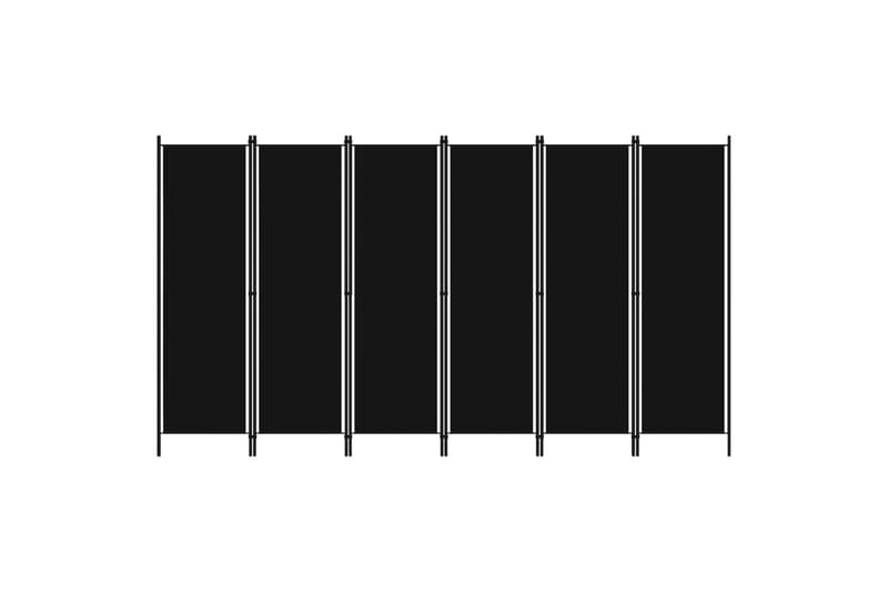 6-Panels Rumdeler 300 x 180 cm Sort - Foldeskærm - Rumdelere