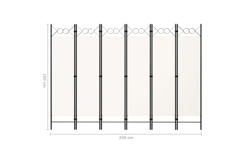 6-Panels Rumdeler 240x180 cm Hvid - Skærmvæg - Rumdelere