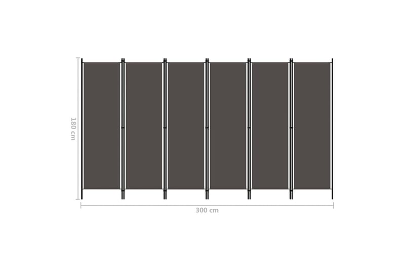 6-Panels Rumdeler 300 x 180 cm Antracitgrå - Boligtilbehør - Rumdelere - Skærmvæg
