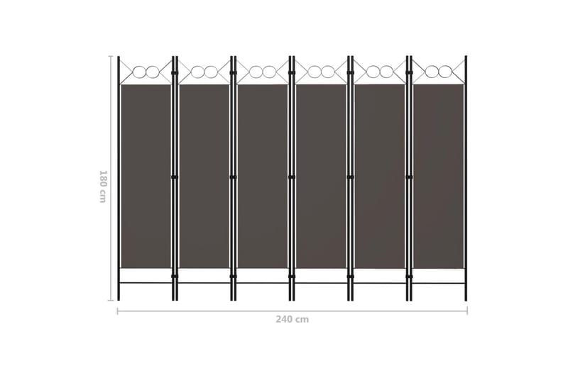 6-Panels Rumdeler 240 x 180 cm Antracitgrå - Skærmvæg - Rumdelere
