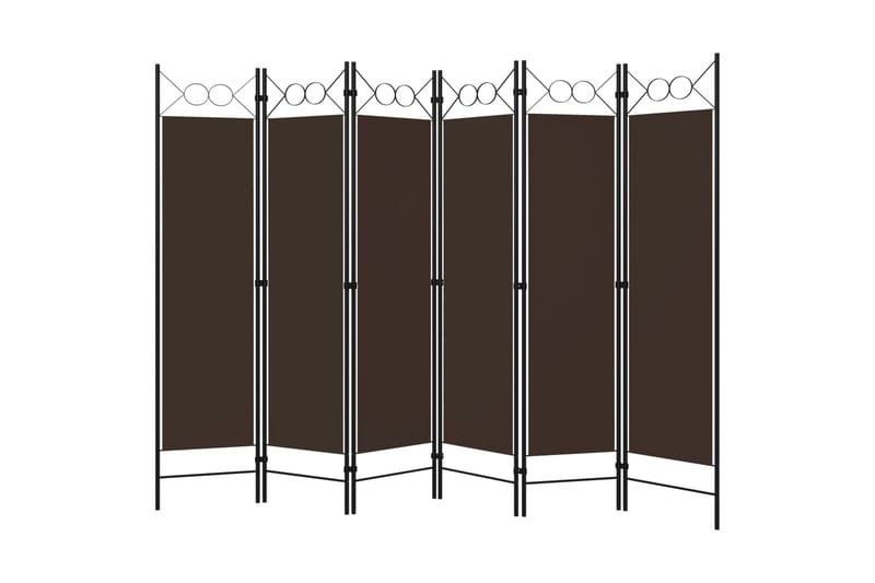 6-Panels Rumdeler 240x180 cm Brun - Boligtilbehør - Rumdelere - Skærmvæg