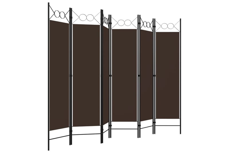 6-Panels Rumdeler 240x180 cm Brun - Boligtilbehør - Rumdelere - Skærmvæg