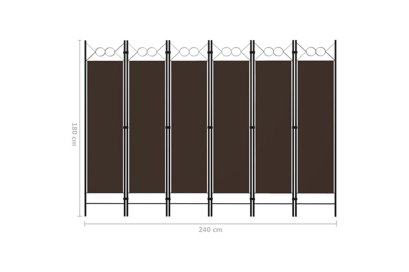 6-Panels Rumdeler 240x180 cm Brun - Skærmvæg - Rumdelere