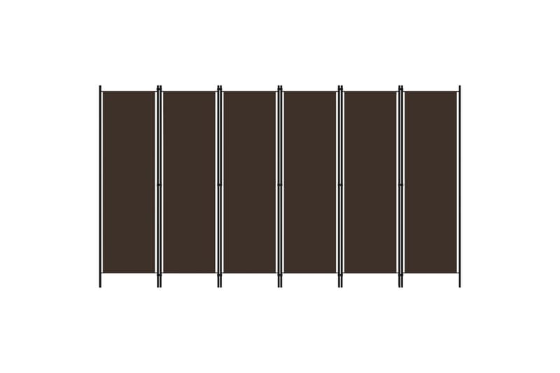 6-Panels Rumdeler 300 x 180 cm Brun - Boligtilbehør - Rumdelere - Skærmvæg