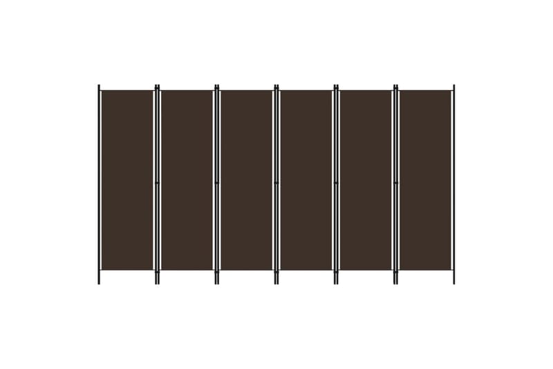 6-Panels Rumdeler 300 x 180 cm Brun - Skærmvæg - Rumdelere