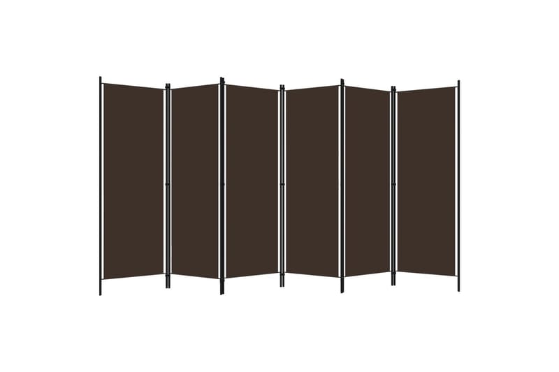 6-Panels Rumdeler 300 x 180 cm Brun - Skærmvæg - Rumdelere