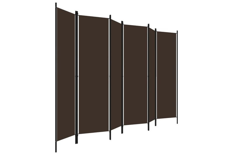6-Panels Rumdeler 300 x 180 cm Brun - Boligtilbehør - Rumdelere - Skærmvæg
