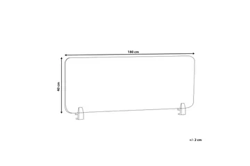 Afskærming til skrivebord 180x40 cm grå WALLY - Grå - Boligtilbehør - Rumdelere - Afskærmning skrivebord