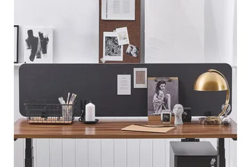 Afskærming til skrivebord 180x40 cm grå WALLY - Grå - Boligtilbehør - Rumdelere - Afskærmning skrivebord