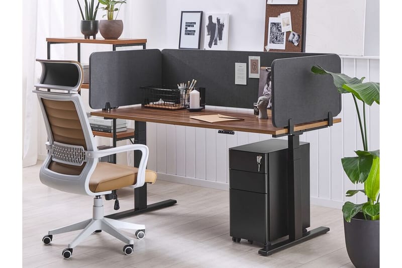 Afskærmning til skrivebord 160x40 cm grå WALLY - Grå - Bordtilbehør - Rumdelere - Afskærmning skrivebord