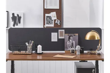 Afskærmning til skrivebord 160x40 cm grå WALLY - Grå - Boligtilbehør - Rumdelere - Afskærmning skrivebord