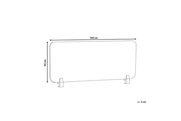 Afskærmning til skrivebord 160x40 cm grå WALLY - Grå - Boligtilbehør - Rumdelere - Afskærmning skrivebord