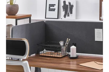 Afskærmning til skrivebord 160x40 cm grå WALLY - Grå - Boligtilbehør - Rumdelere - Afskærmning skrivebord