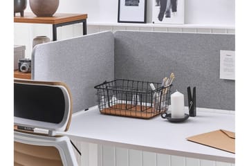 Afskræming til skrivebord 160x40 cm grå WALLY - Grå - Boligtilbehør - Rumdelere - Afskærmning skrivebord