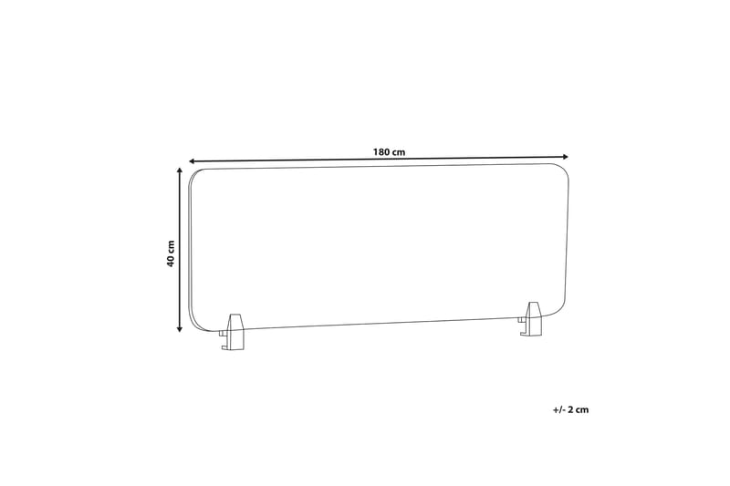 Afskræming til skrivebord 180x40 cm grå WALLY - Grå - Bordtilbehør - Afskærmning skrivebord - Rumdelere