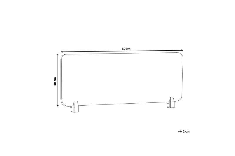 Afskræming til skrivebord 180x40 cm grå WALLY - Grå - Boligtilbehør - Rumdelere - Afskærmning skrivebord