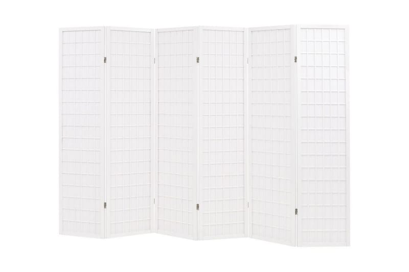 Foldbar 6-Panels Rumdeler Japansk Stil 240 X 170 Cm Hvid - Hvid - Rumdelere - Skærmvæg