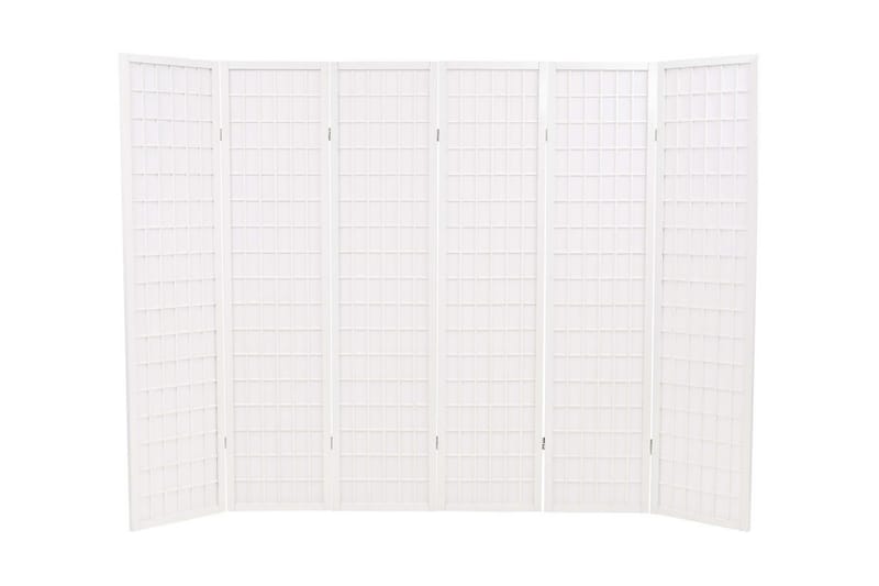 Foldbar 6-Panels Rumdeler Japansk Stil 240 X 170 Cm Hvid - Hvid - Skærmvæg - Rumdelere
