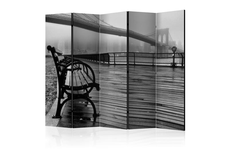 Rumdeler - A Foggy Day on the Brooklyn Bridge II 225x172 - Artgeist sp. z o. o. - Boligtilbehør - Rumdelere - Foldeskærm