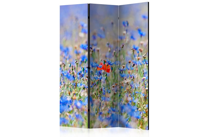 Rumdeler A Sky-Colored Meadow - Cornflowers 135x172 cm - Artgeist sp. z o. o. - Boligtilbehør - Rumdelere - Foldeskærm