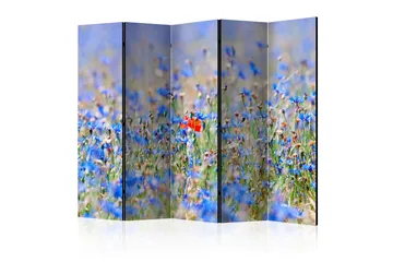 Rumdeler A Sky-Colored Meadow - Cornflowers II 225x172 cm - Artgeist sp. z o. o. - Boligtilbehør - Rumdelere - Foldeskærm