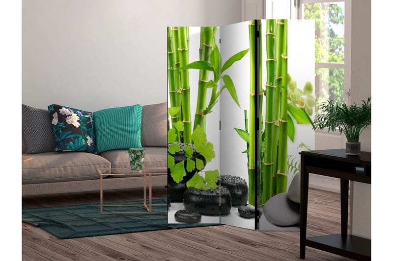 Rumdeler Bamboos And Stones 135x172 - Artgeist sp. z o. o. - Boligtilbehør - Rumdelere - Foldeskærm